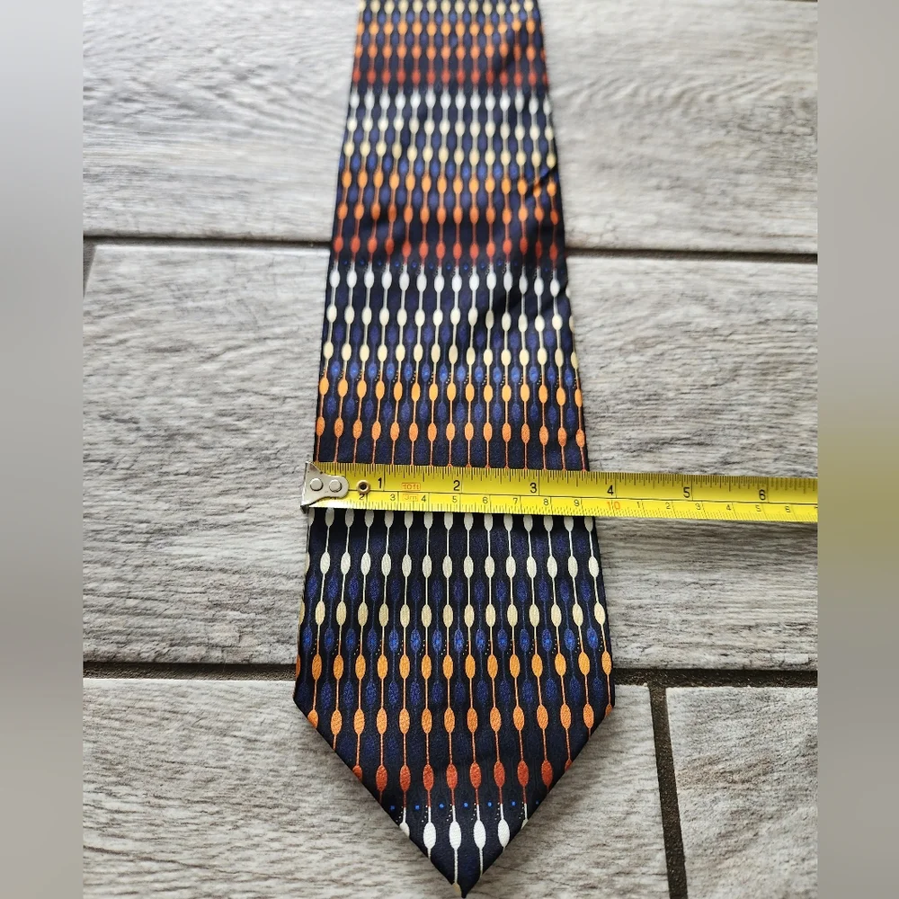 Giorgio Brutini Mens Necktie Tie Black Geometric 100% Silk Luxury 57